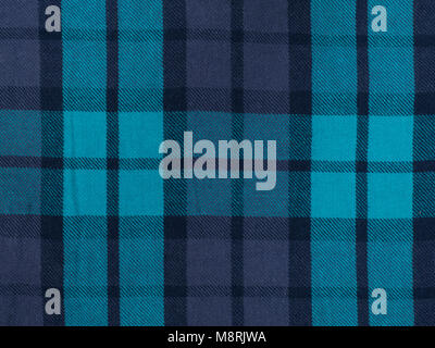 blue checkered fabric closeup , tablecloth texture Stock Photo