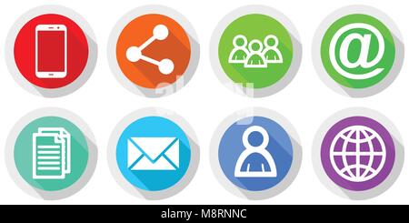 Internet and mobile phone social media application vector icons Stock Vector