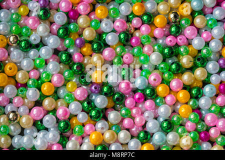 Multicolored beads close-up. Background and texture Stock Photo