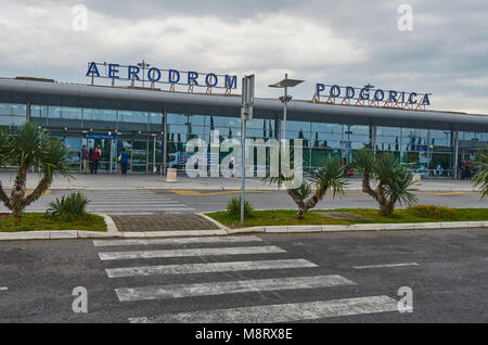Podgorica Airport TGD - JP Aerodromi Crne Gore Stock Photo