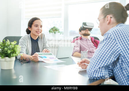 Marketeer presenting her project Stock Photo