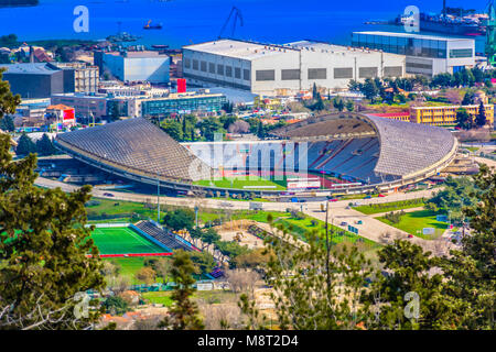 Split, Croatia - August 9 2018: Sunset over the Poljud Stadium, Hajduk Split  vs Steaua Bucharest in a UEFA Europa League qualifying game Stock Photo -  Alamy