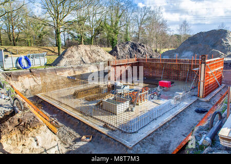 Underground construction site of house with concrete Stock Photo