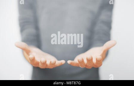 Open hands, give something or bring, concept Stock Photo