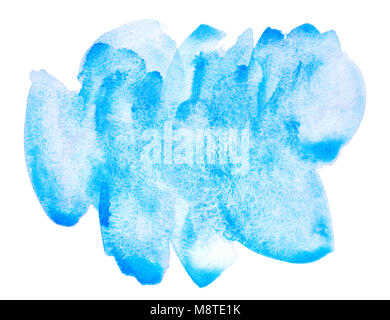 Abstract blue watercolor splash isolated on white background Stock Photo