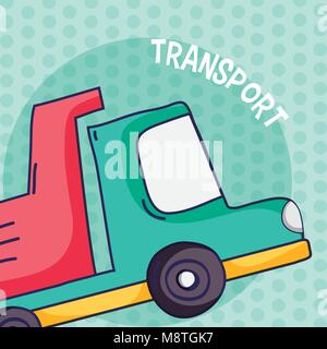 cargo truck over colorful background Stock Vector