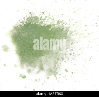 Abstract green watercolor splash isolated on white background Stock ...