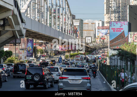 Mar 9,2018 rush hour at Epifanio de los Santos Avenue(EDSA) in Manila, Philippines Stock Photo