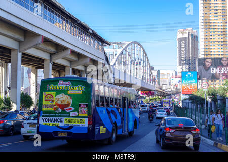 Mar 9,2018 rush hour at Epifanio de los Santos Avenue(EDSA) in Manila, Philippines Stock Photo