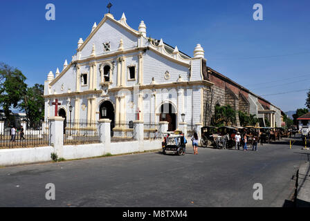 The Cathedral in Vigan city, Ilocos Sur, Philippines Stock Photo