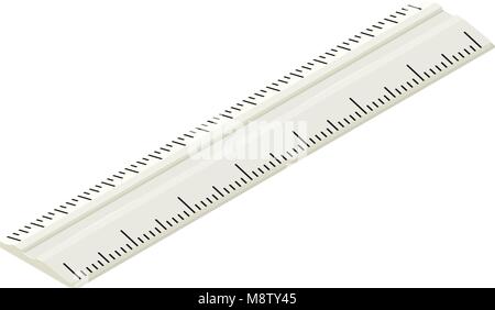 Plastic ruler icon, isometric style Stock Vector