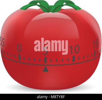 Tomato timer mockup. Realistic illustration of tomato timer vector ...