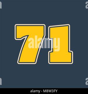 71 number vector illustration. Stock Vector