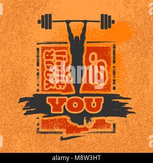 Weights dont lift themselves. Motivation Quote. Stock Vector