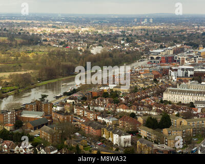Aerial view of Kingston upon Thames, London, UK Stock Photo