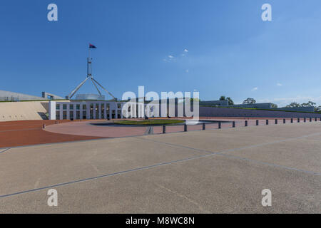 Canberra, Australia - March 11, 2018: Entrance to the Parliament House Stock Photo