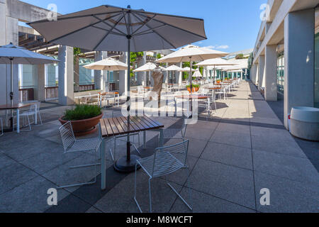 Canberra, Australia - March 11, 2018: Parliament House outdoor cafe Stock Photo
