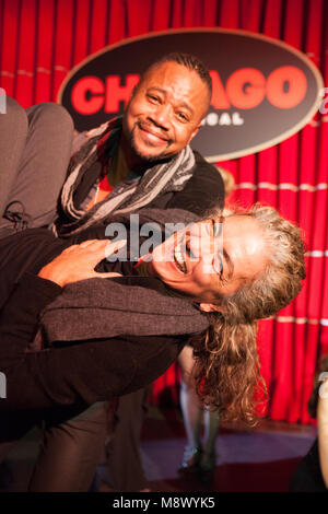 London, UK. 20th Mar, 2018. Cuba Gooding Jr with Tania Nardini, director of his performance in the new revival of Chicago The Musical for the London stage perform at a press preview. Credit: Anna Watson/Alamy Live News Stock Photo