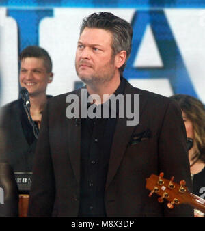 New York, USA. 20th March, 2018. NEW YORK, NY March 20: Blake Shelton performs on NBC's Today Show in New York City on March 20, 2018 Credit: RW/MediaPunch Credit: MediaPunch Inc/Alamy Live News Stock Photo