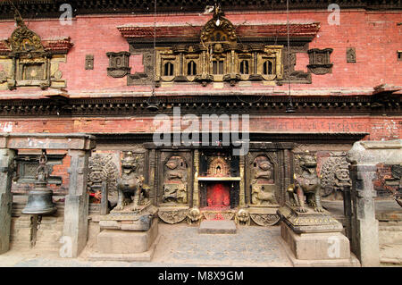 View of the old district of the Bhaktapur city in Nepal Stock Photo