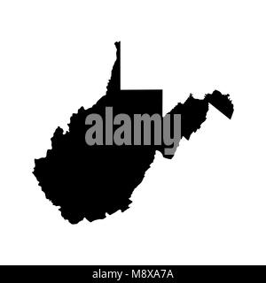 map of the U.S. state of West Virginia  Stock Vector