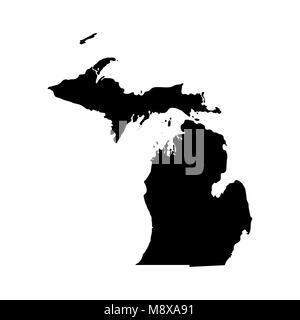 map of the U.S. state of Michigan  Stock Vector