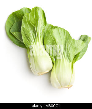 Fresh pak choi cabbage isolated on white background. Stock Photo