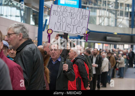 UKIP Emergency General Meeting to decide whether the party members will back Henry Bolton as Party leader or endorse the no Confidence vote of the National Executive Committee.  Featuring: Atmosphere, View Where: Birmingham, England, United Kingdom When: 17 Feb 2018 Credit: Wheatley/WENN Stock Photo