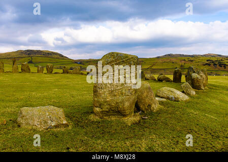 Swinside Stone Circle in the southwest corner of the Lake District Stock Photo
