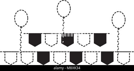pennant and balloons party decoration Stock Vector