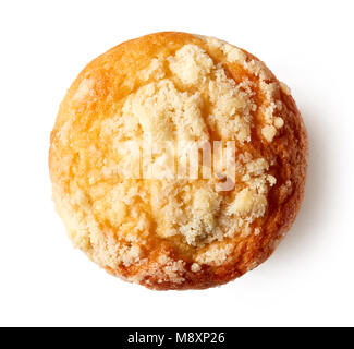 Blueberry muffin isolated on white background, top view Stock Photo