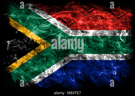 South Africa smoke flag Stock Photo