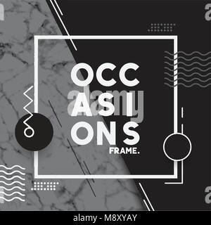 A minimal frame background with simple line design and textured elements. Vector illustration Stock Vector