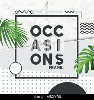A minimal frame background with simple line design and textured elements. Vector illustration Stock Vector