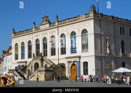 DRESDEN, GERMANY - SEPTEMBER 17:Dresden Transport Museum on the Neumarkt Square Stock Photo