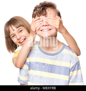 Friendship teen boy and girl Stock Photo