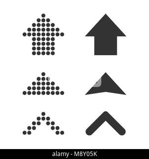 Set arrows icon. Vector illustration. Business concept arrow dotted and flat pictogram. Stock Vector