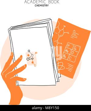 color background open book with light halo icons academic knowledge Stock Vector