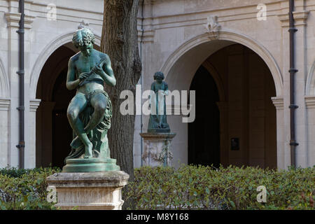 LYON, FRANCE, March 19, 2018 : Gardens of the Museum of Fine Arts of Lyon (in French, Musee des beaux-arts de Lyon), near the Place des Terreaux. Stock Photo