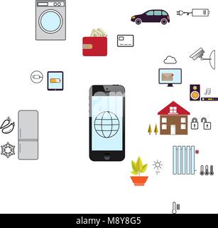 Internet of things and home automation concept. Stock Vector