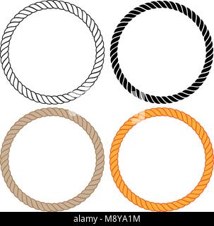 Braided twisted rope circles vector illustration Stock Vector