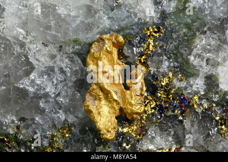 Big nugget of gold and quartz from Lapland Stock Photo