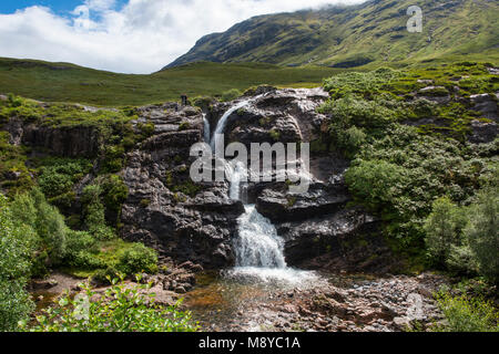 Meeting of the Three Waters waterfall by the A82 road near Glencoe ...