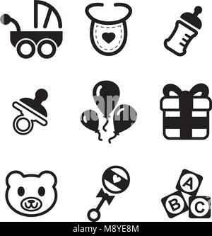 Baby Shower Icons Stock Vector