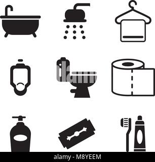 Bathroom Icons Stock Vector