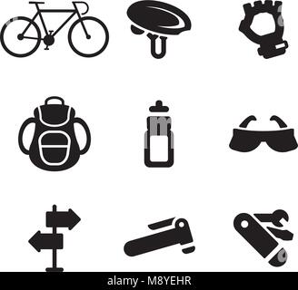 Biking Icons Stock Vector