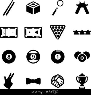 Billiards Icons Stock Vector