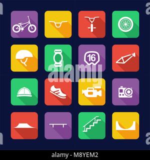 BMX Icons Flat Design Stock Vector