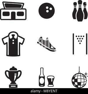 Bowling Icons Stock Vector