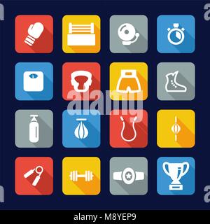 Boxing Icons Flat Design Stock Vector
